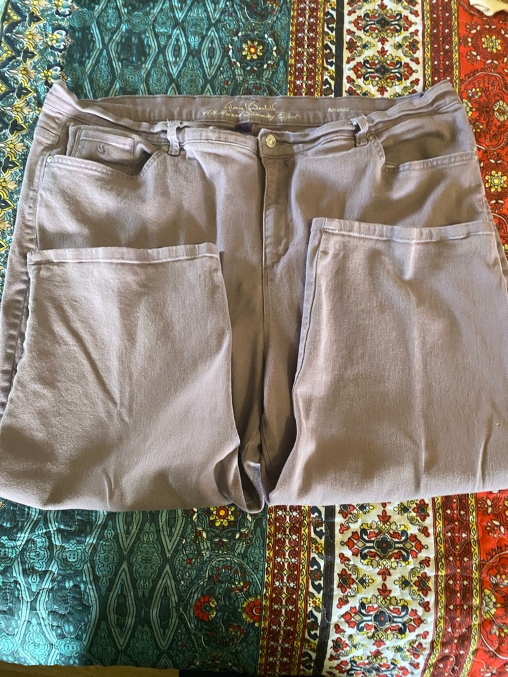 Gloria Vanderbilt Amanda Lavender High-Rise Capris size 24w